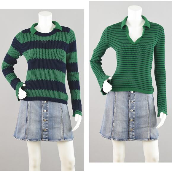 LOFT Tops - Loft Long Sleeve Polo & Open Stitch Sweater Bundle NWT, Women's Extra Small